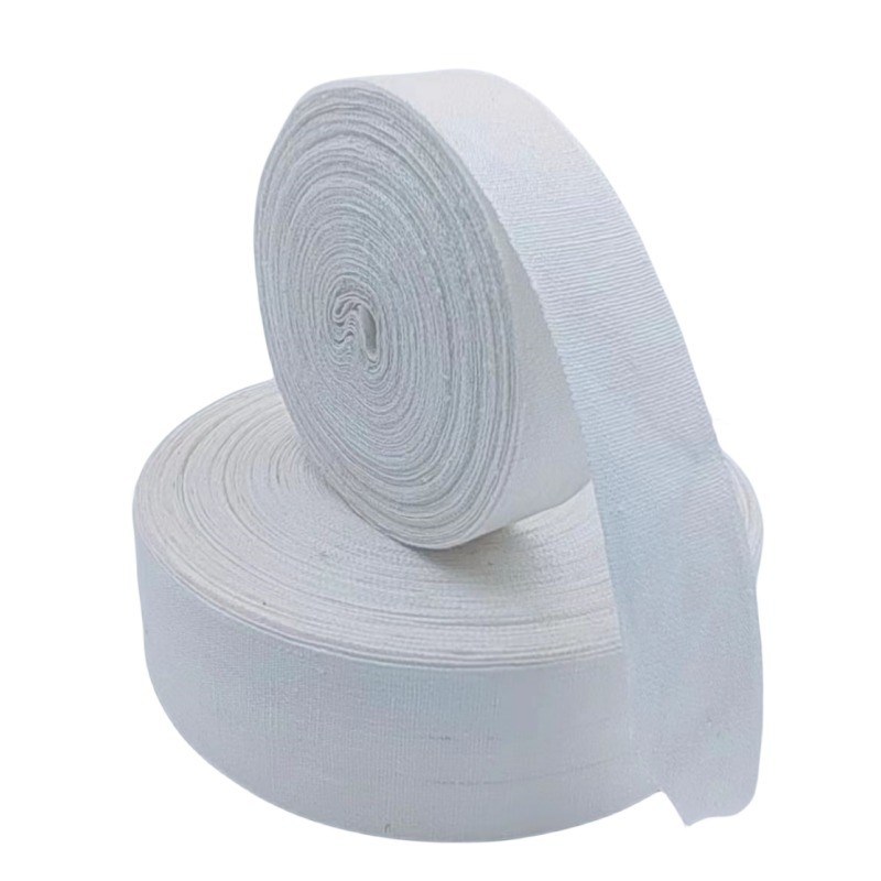 4cm Linho branco Tecido Decoração de casamento de Natal fitas artesanais e personalizáveis