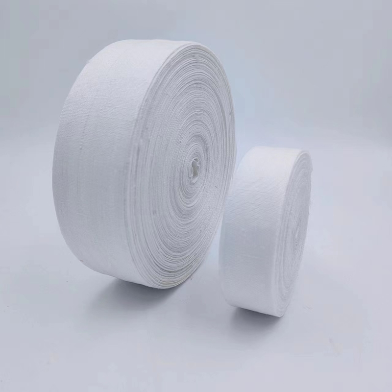 4cm Linho branco Tecido Decoração de casamento de Natal fitas artesanais e personalizáveis