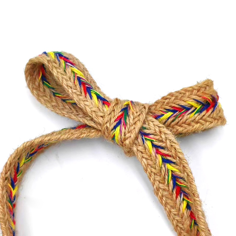 2.5cm Larga Jute Natural Lace Trim Cintas Torcido Herringbone Webbing para artesanato de Jute