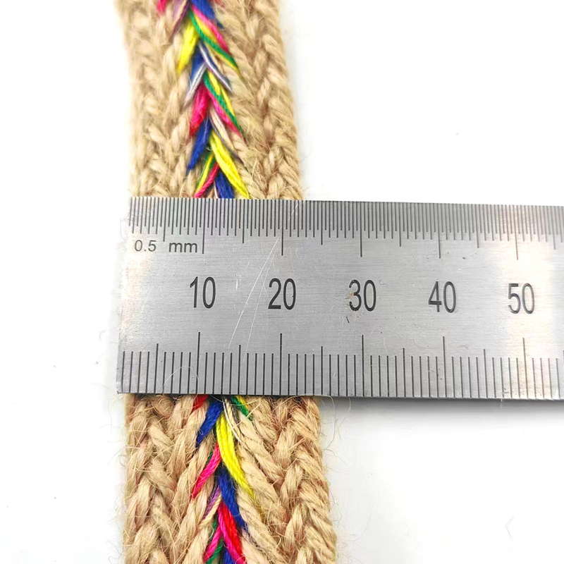 2.5cm Larga Jute Natural Lace Trim Cintas Torcido Herringbone Webbing para artesanato de Jute