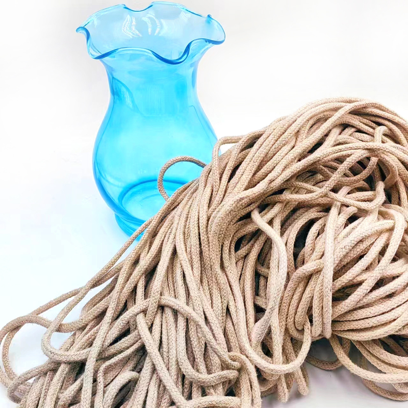 5 mm corda de cânhamo oco para acessórios de roupas DIY 100% corda de jute trançada de cânhamo