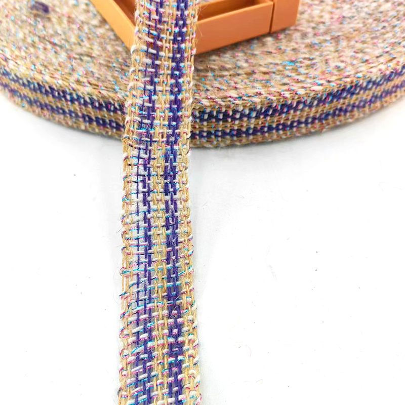 Tecido de banda de jute de 25 mm para decoração de férias de Natal 100% tecido de borracha de jute