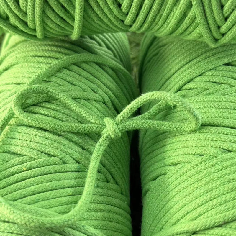 Cords Direct 30 anos de experiência Cordão verde de algodão trançado para roupas e acessórios