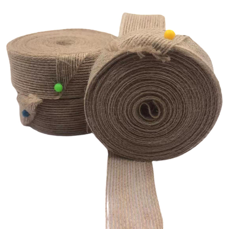 3cm de tecido de juta natural fita de casamento decoração de presente fita trançada linha de pesca