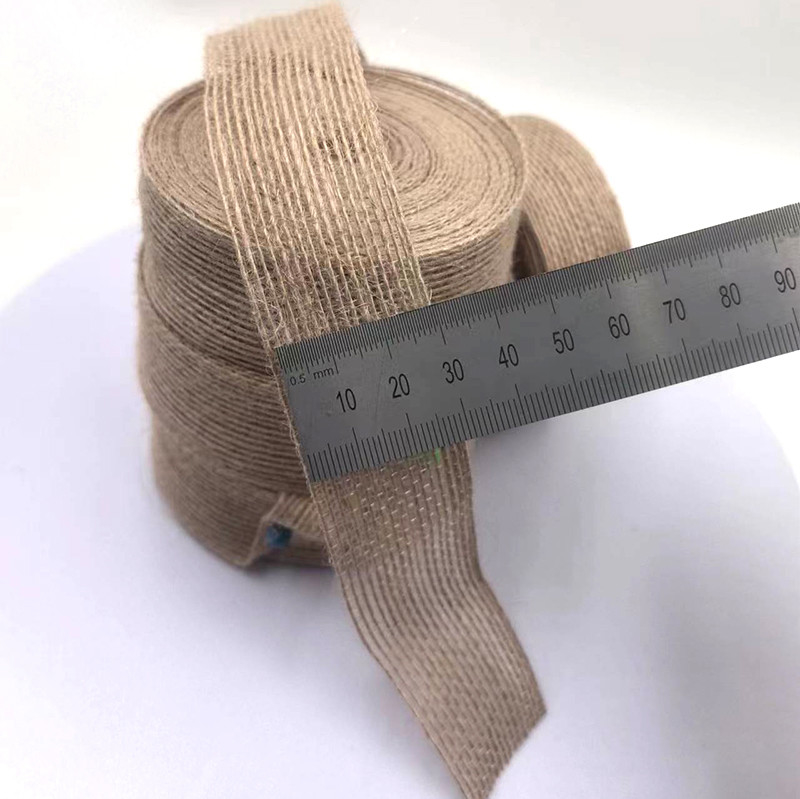 3cm de tecido de juta natural fita de casamento decoração de presente fita trançada linha de pesca