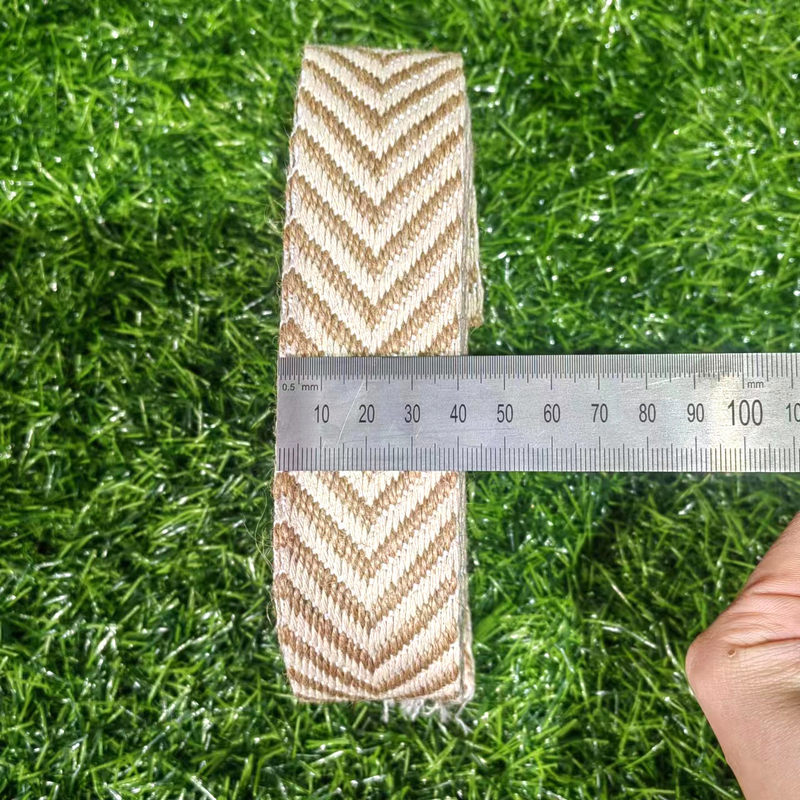 4cm Cinturão tecido Herringbone Cereais de jute para acessórios de chapéu de verão estilo vintage
