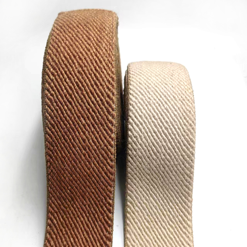 50% de Juto 40% de Látex 10% de Poliéster Twill Elastic Webbing para material sustentável de calçado