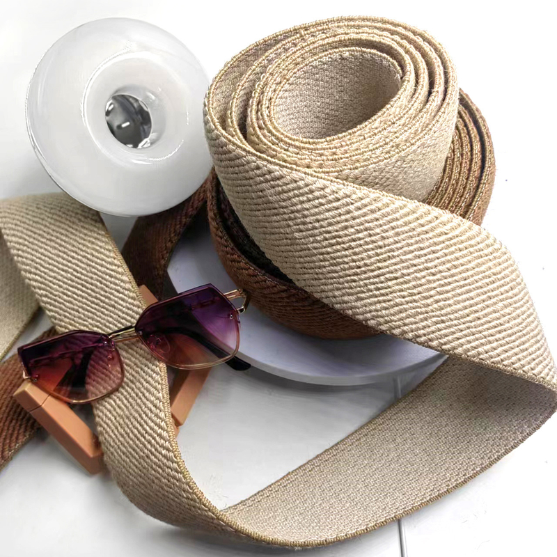 50% de Juto 40% de Látex 10% de Poliéster Twill Elastic Webbing para material sustentável de calçado