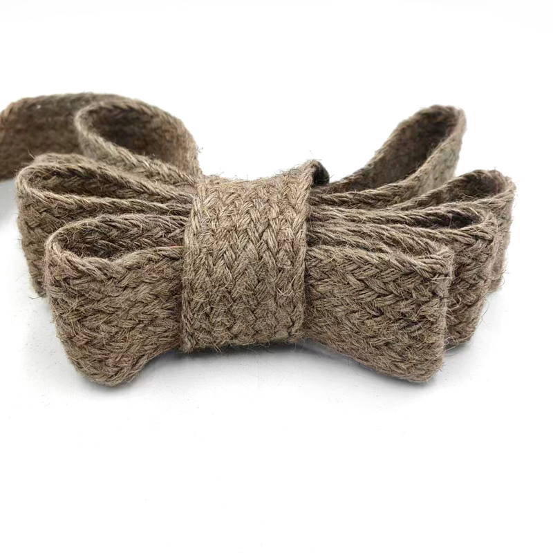 Cinturão em tranças de cânhamo de 4 cm de largura Cinturões de juta para Diy Decoração de embalagem de presente feita à mão
