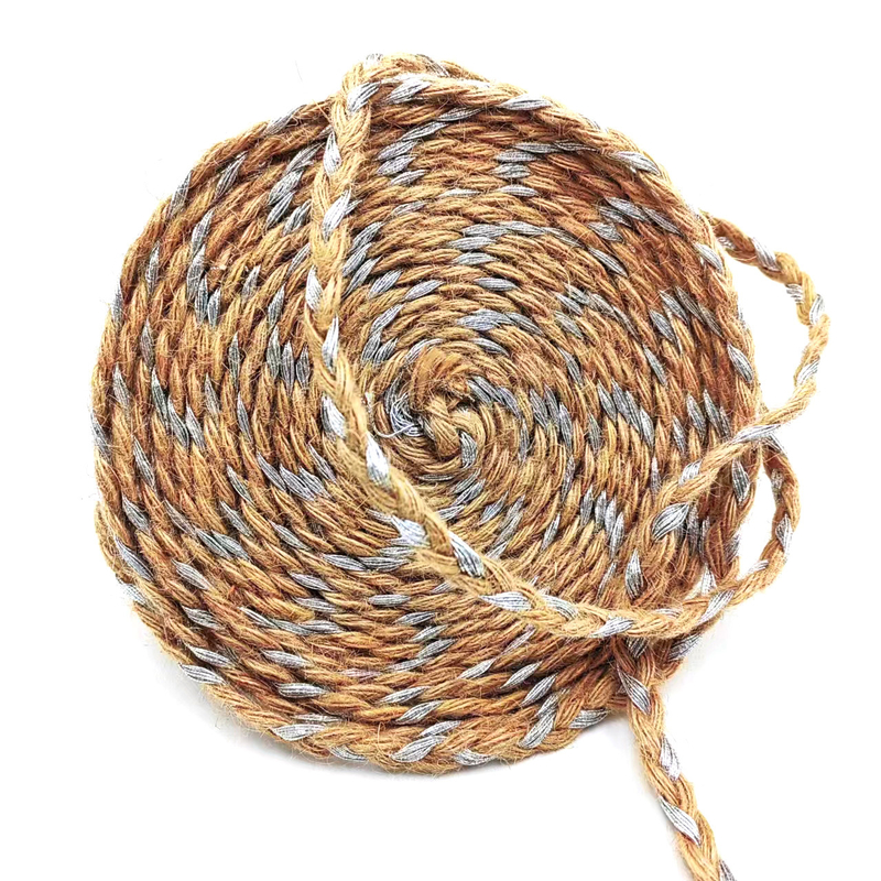 Renova a sua embalagem de roupas com fio de prata trançado cordão de junte de cânhamo decorativo