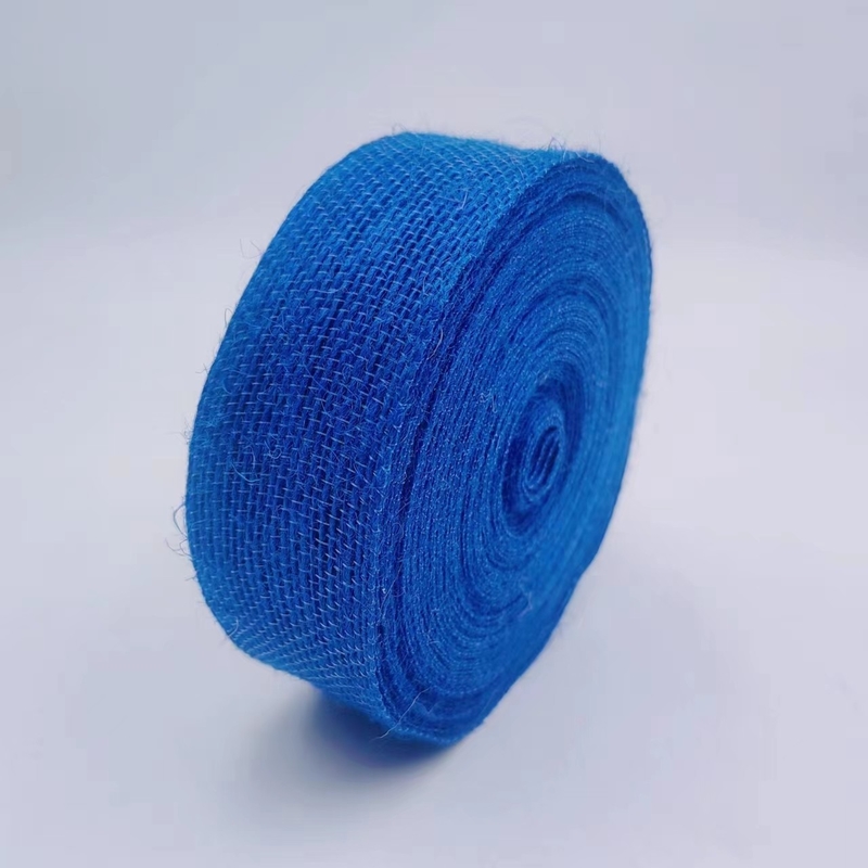 Suporte 7 dias Tempos de entrega da encomenda de amostra 4cm fita de jute azul para decoração de caixa de presente