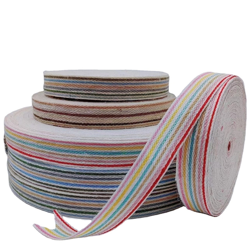 Caixa de presente de fita de juta colorida Embalagem Eco-friendly Webbing para decoração de Natal