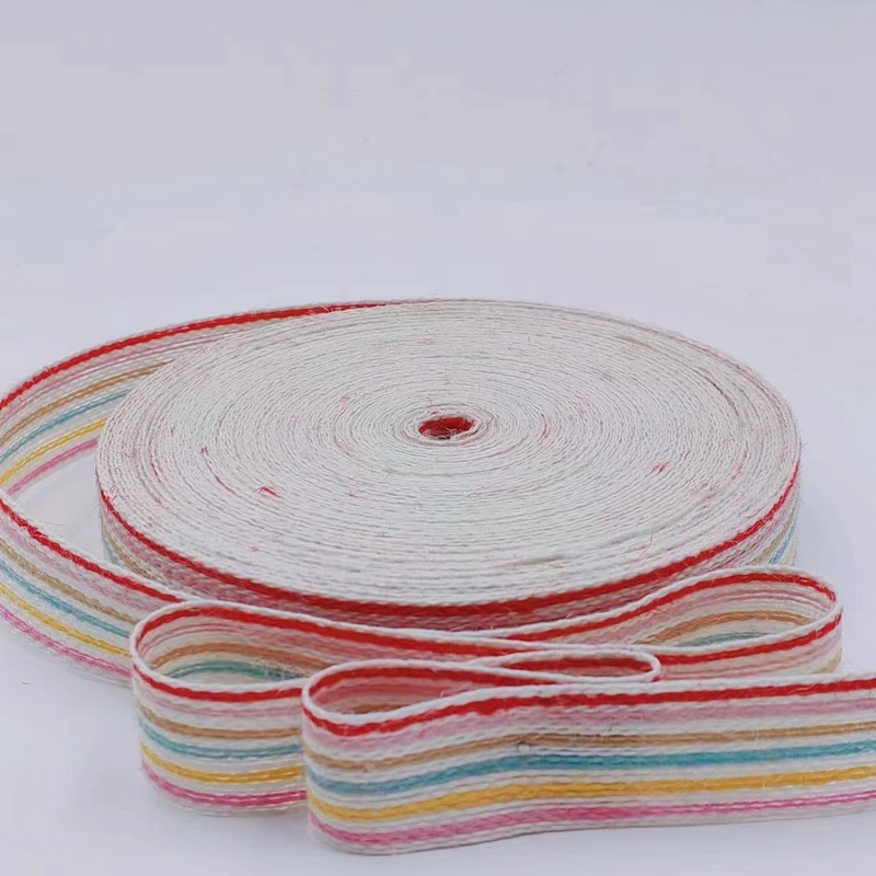 Caixa de presente de fita de juta colorida Embalagem Eco-friendly Webbing para decoração de Natal