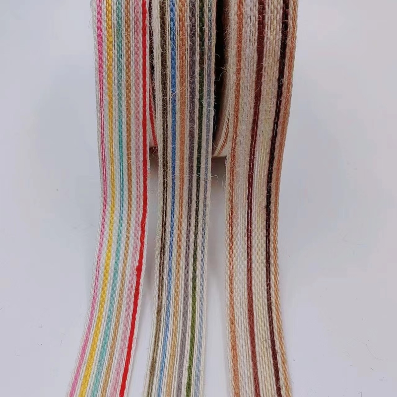 Caixa de presente de fita de juta colorida Embalagem Eco-friendly Webbing para decoração de Natal