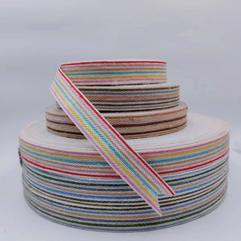 Caixa de presente de fita de juta colorida Embalagem Eco-friendly Webbing para decoração de Natal