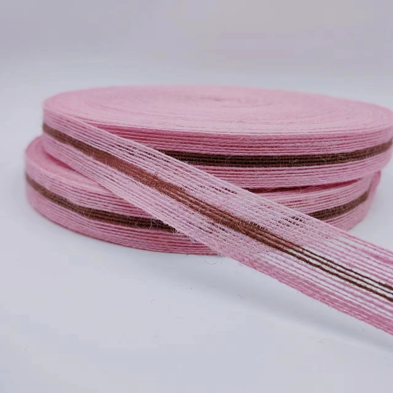 Tela de fita de juta de tamanho personalizado de 3 cm para embalagens de presentes coloridas sustentáveis
