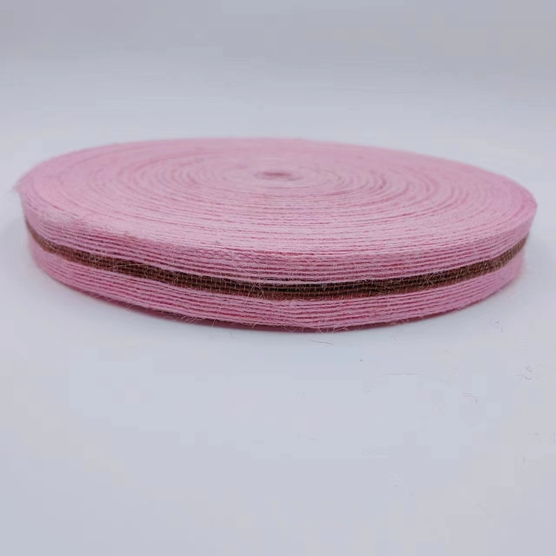Tela de fita de juta de tamanho personalizado de 3 cm para embalagens de presentes coloridas sustentáveis