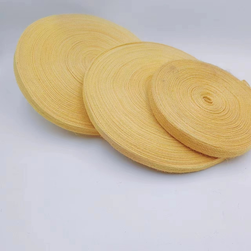 2024 Linha de pesca amarelo puro fita de cânhamo Jute Webbing para cores personalizadas vestuário