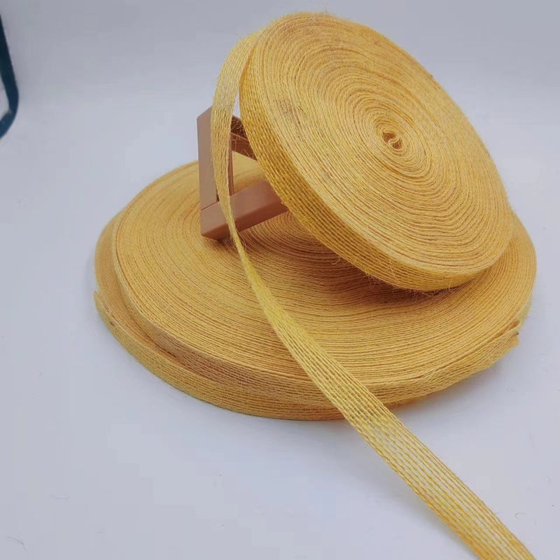 2024 Linha de pesca amarelo puro fita de cânhamo Jute Webbing para cores personalizadas vestuário