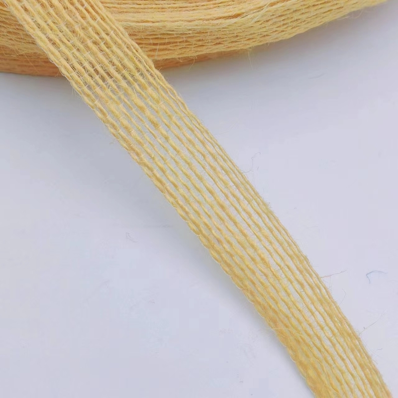 2024 Linha de pesca amarelo puro fita de cânhamo Jute Webbing para cores personalizadas vestuário