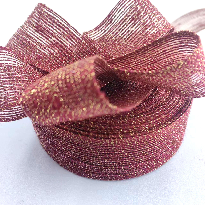 80% de Jute 20% de Poliéster Amigável ao Ambiente Faixa de cânhamo envolta em ouro para linha de pesca decorativa