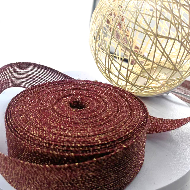 80% de Jute 20% de Poliéster Amigável ao Ambiente Faixa de cânhamo envolta em ouro para linha de pesca decorativa