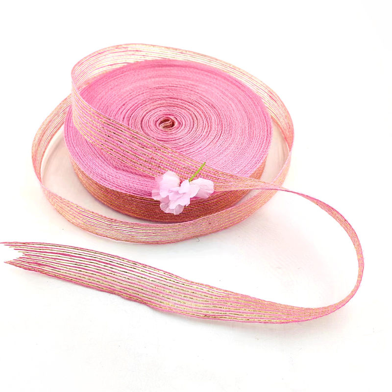 50% de Jute 50% de Poliéster de Silk de Peixe Brilhante Fios Decorativos de Jute Para Embalagens de Presentes