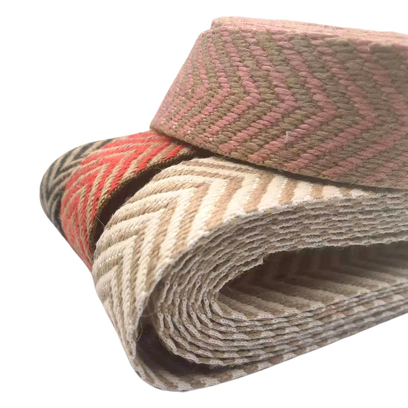 4 cm de largura 2,5 mm de espessura Jute Webbing Herringbone Webbing Edge para sapatos ecológicos
