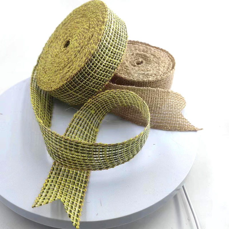 Tela decorativa de jute para sacos Decoração 45 mm Larga Verde Têxtil doméstico