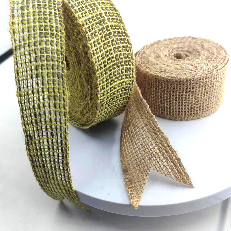 Tela decorativa de jute para sacos Decoração 45 mm Larga Verde Têxtil doméstico