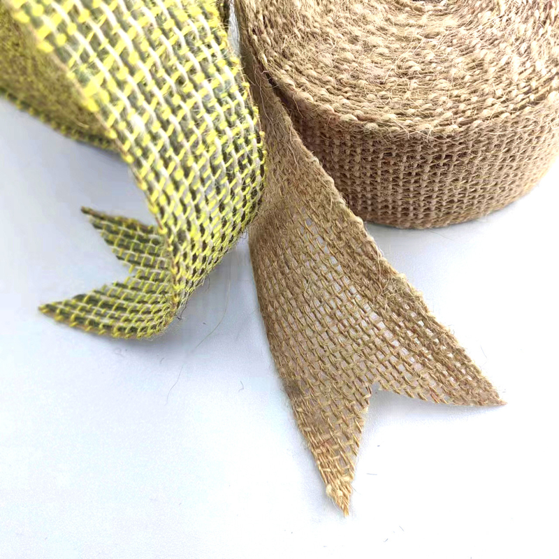Tela decorativa de jute para sacos Decoração 45 mm Larga Verde Têxtil doméstico
