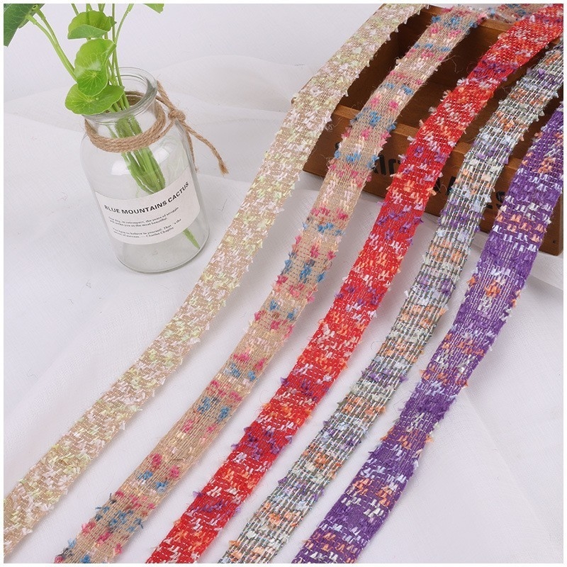 Faixa de cores acessórios de vestuário faixa de renda de juta para estilo de moda e casual
