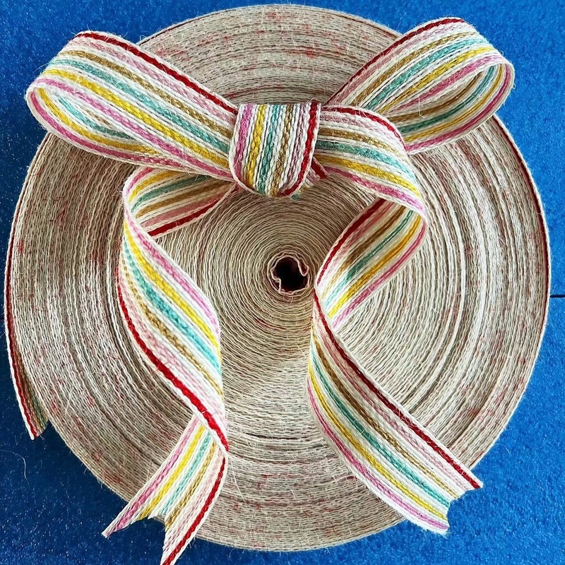 Largura de fita de cânhamo de sete cores Largura personalizada para personalização e multiuso