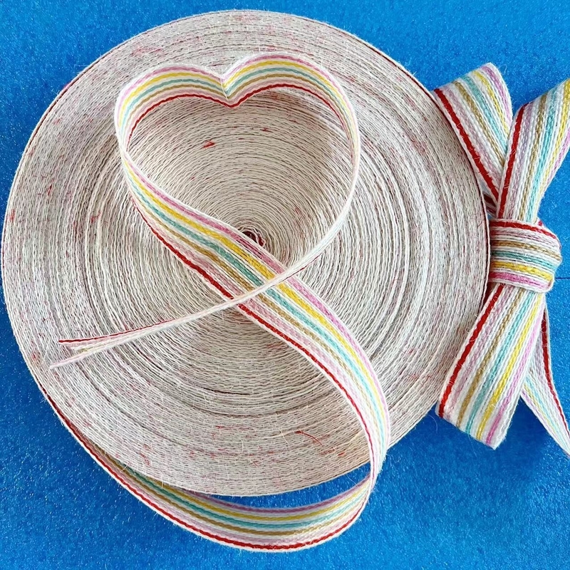 Largura de fita de cânhamo de sete cores Largura personalizada para personalização e multiuso