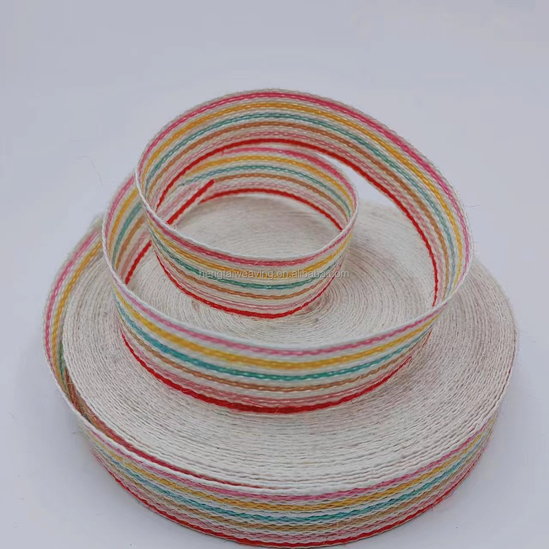 Largura de fita de cânhamo de sete cores Largura personalizada para personalização e multiuso