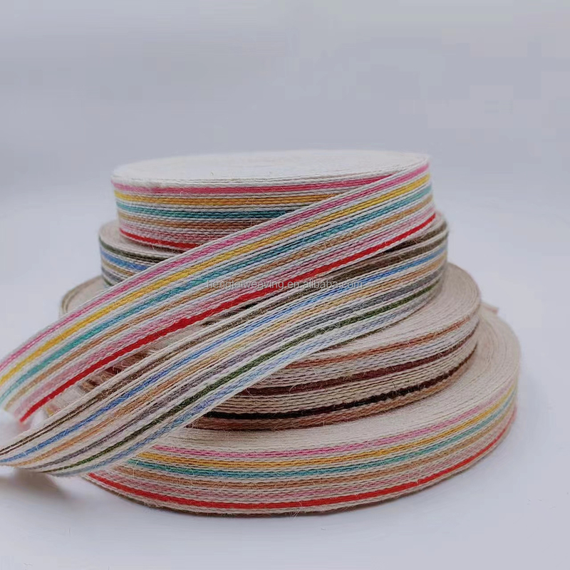 Largura de fita de cânhamo de sete cores Largura personalizada para personalização e multiuso