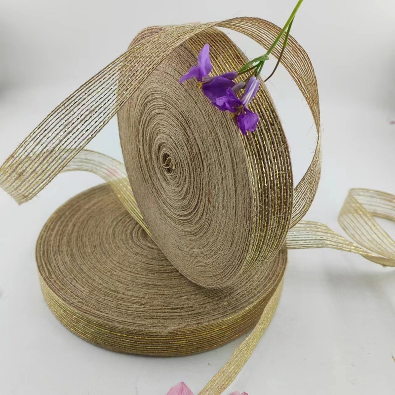 Faixa de Jute DIY com 25 mm de cânhamo Jute Webbing Estilo simples Faixa de seda de peixe de borracha