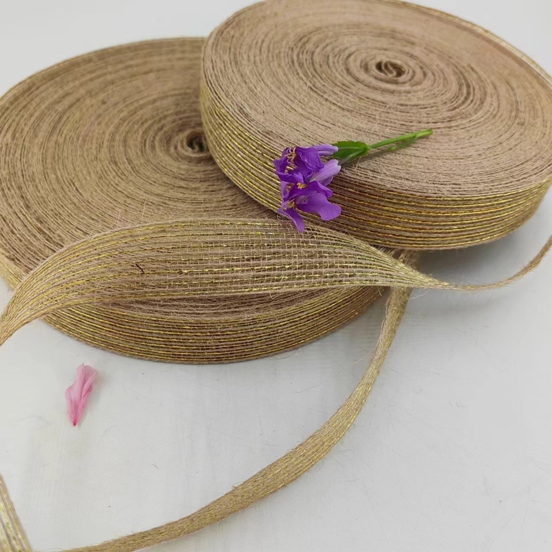 Faixa de Jute DIY com 25 mm de cânhamo Jute Webbing Estilo simples Faixa de seda de peixe de borracha