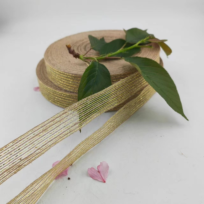 Faixa de Jute DIY com 25 mm de cânhamo Jute Webbing Estilo simples Faixa de seda de peixe de borracha