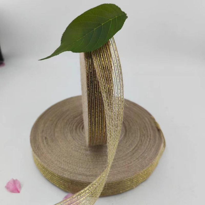 Faixa de Jute DIY com 25 mm de cânhamo Jute Webbing Estilo simples Faixa de seda de peixe de borracha