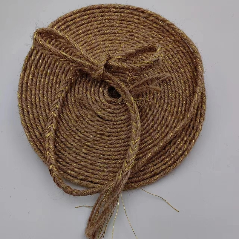 Materiais ecológicos Largura CUSTOMIZADO Cor de ouro torcida Jute tranças e folhas
