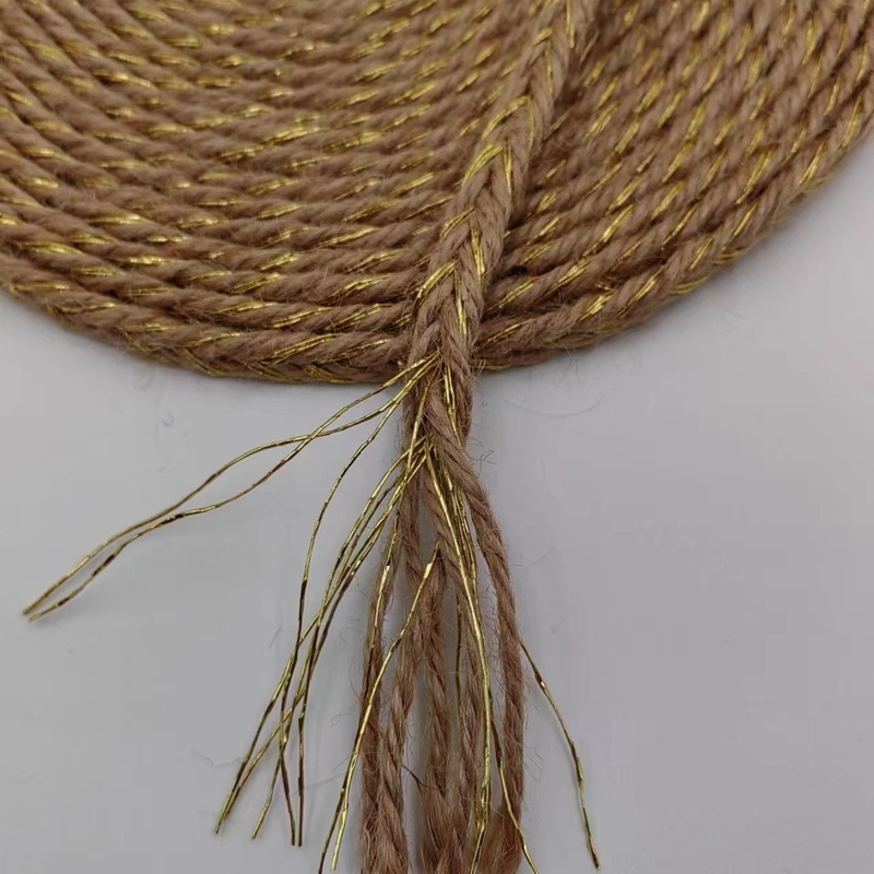 Materiais ecológicos Largura CUSTOMIZADO Cor de ouro torcida Jute tranças e folhas