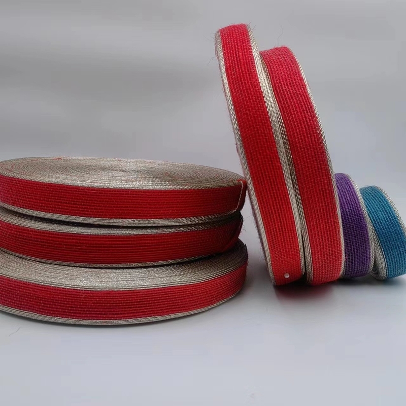 Fios de pesca de borda colorida fita de jute fita de cortina gancho fita de tecido para cinto de saco