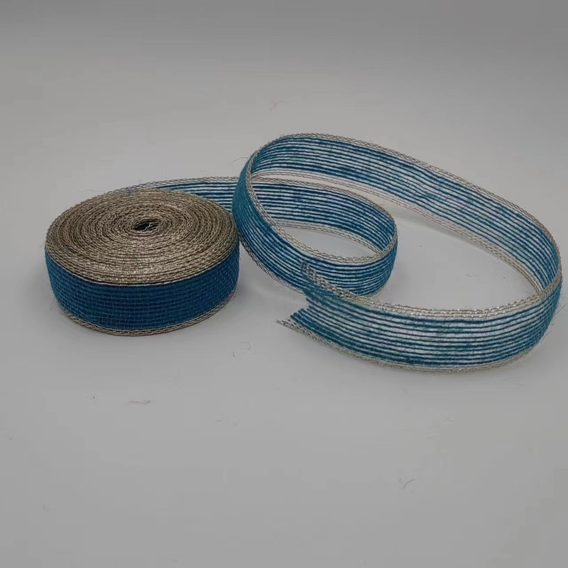 Fios de pesca de borda colorida fita de jute fita de cortina gancho fita de tecido para cinto de saco