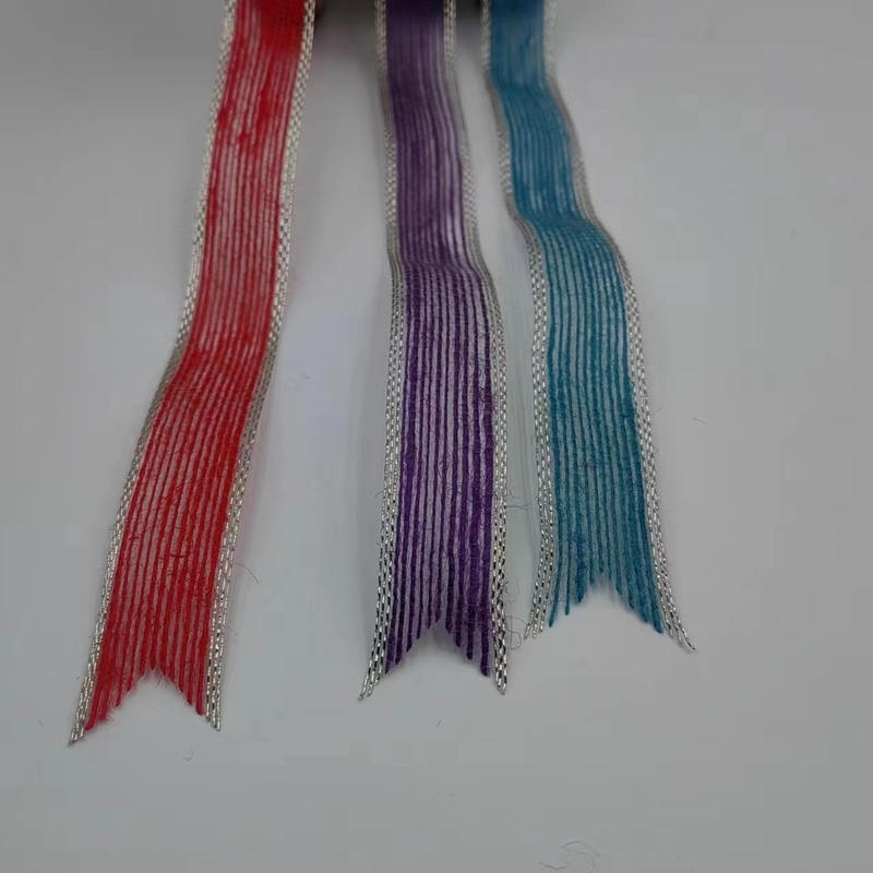 Fios de pesca de borda colorida fita de jute fita de cortina gancho fita de tecido para cinto de saco