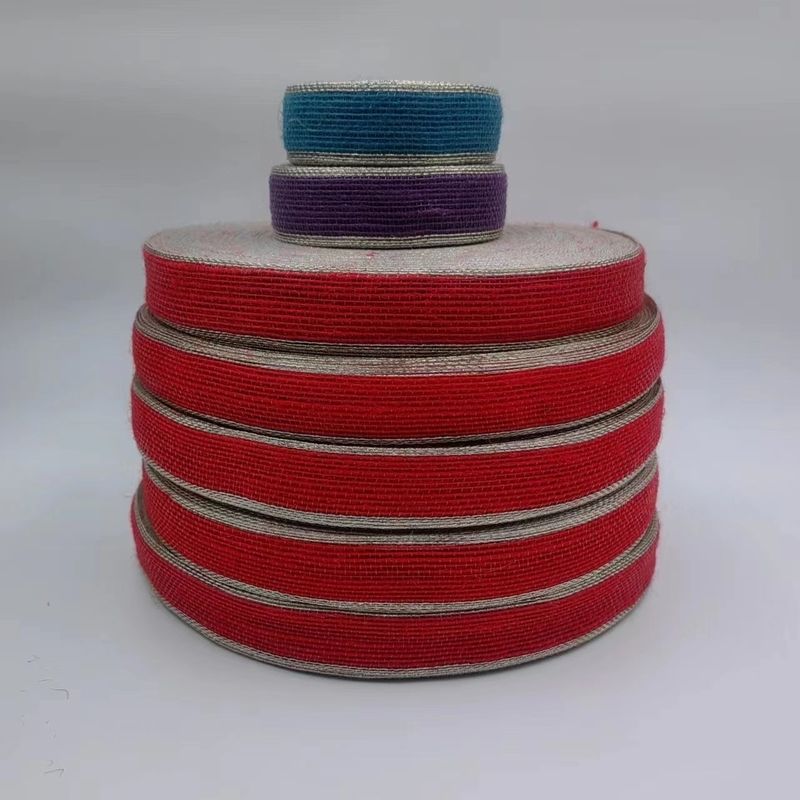 Fios de pesca de borda colorida fita de jute fita de cortina gancho fita de tecido para cinto de saco