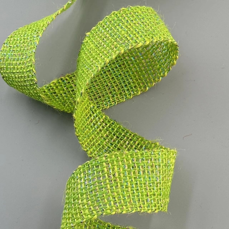 Faixas de Jute de Natal de 4 cm 100% de Jute Vermelho Laranja Prateado Colorido