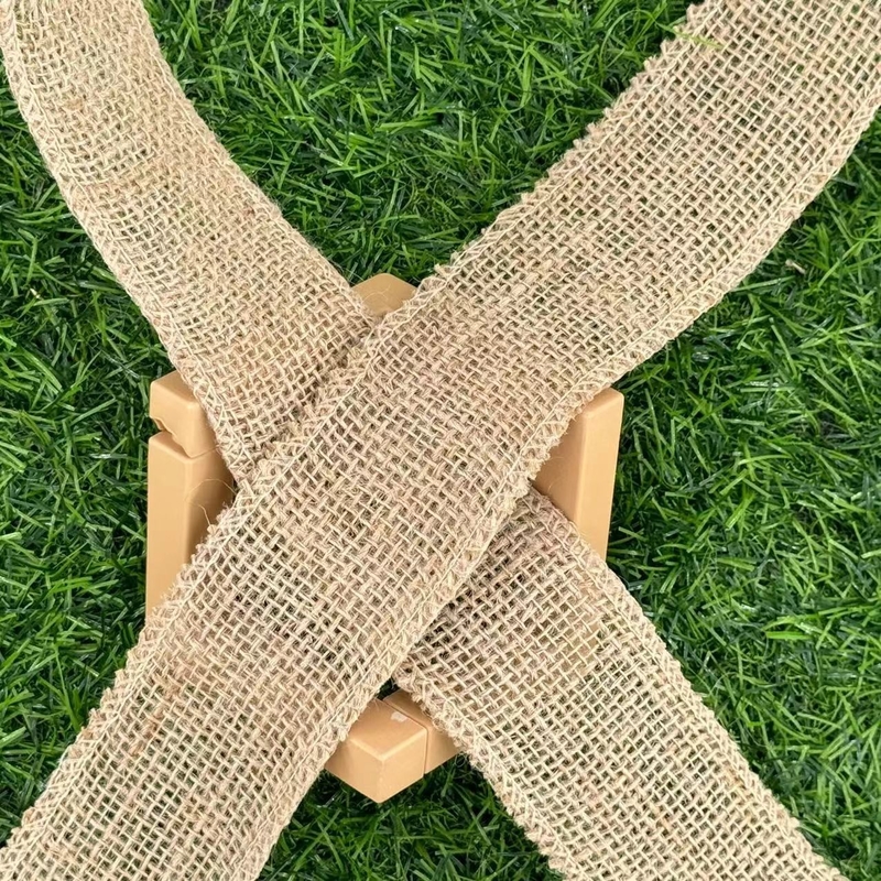 Faixa de malha de juta confortável para decoração doméstica sustentável natural e ecológica